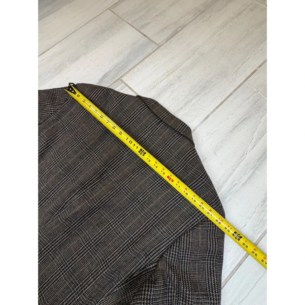 Paul Fredrick Glen Plaid Sport Coat Blazer Brown 48 X-Long Made in USA